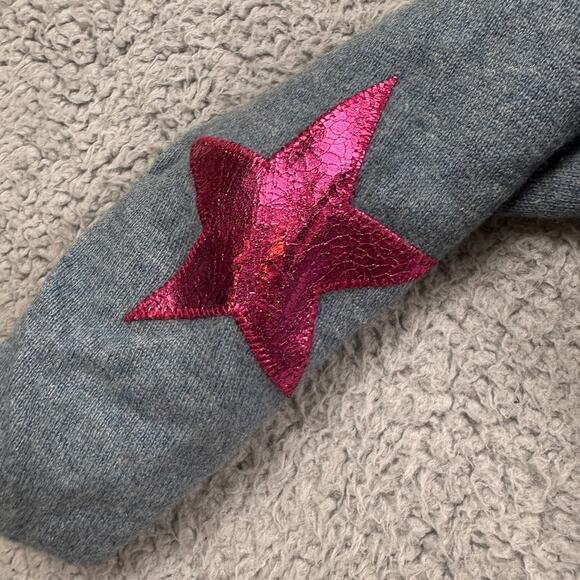 Zadig & Voltaire Cashmere Sweater Womens Small Blue Cassy Star Patch Zip Hoodie - Picture 16 of 16